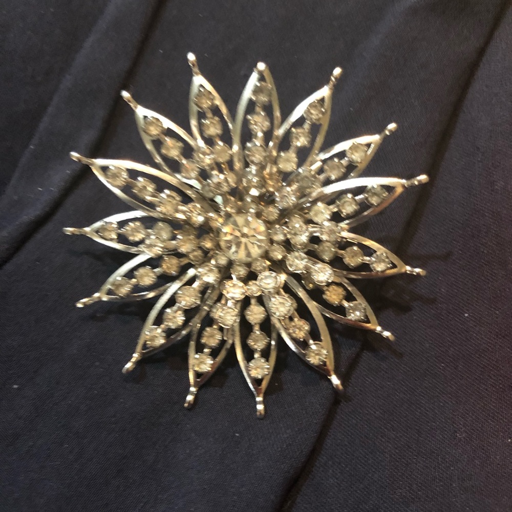 Rhinestone Encrusted Vintage Glitzy Bling Pin